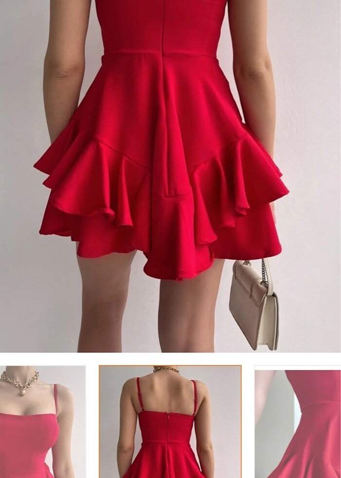 Kırmızı elbise - Görsel 3