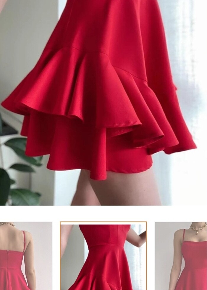 Kırmızı elbise - Görsel 4