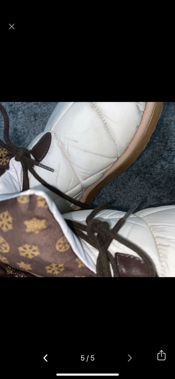 Gri Bant Detaylı Beyaz Kadın Dolgu Topuk Bot - Görsel 5