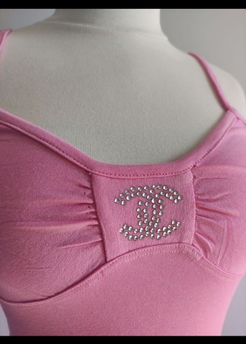 Pembe İnce Askılı Kadın Atlet - Görsel 2