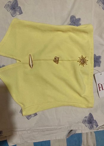 Sarı Straplez Midi Büstiyer - Görsel 2