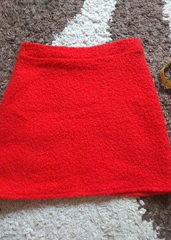 Kırmızı Kısa Kadın Mini Etek - Görsel 4