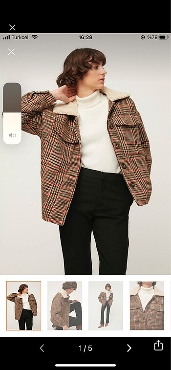 Ekoseli Kapütoneli Ceket - Görsel 2