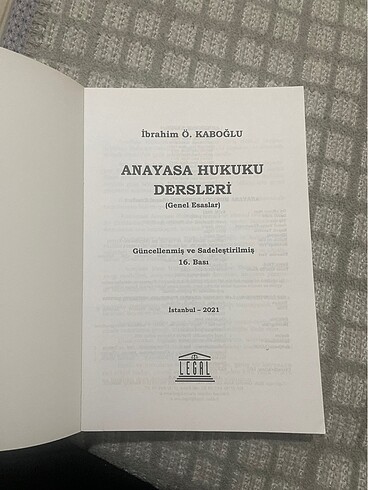 Anayasa Hukuku Dersleri Kitabı - Görsel 2