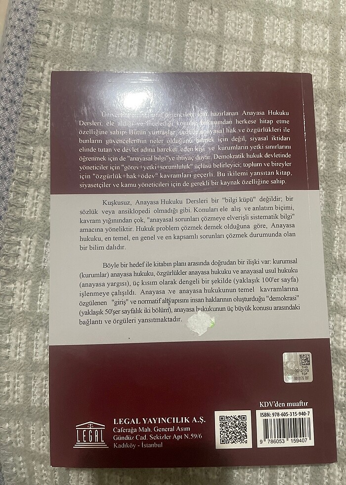 Anayasa Hukuku Dersleri Kitabı - Görsel 5