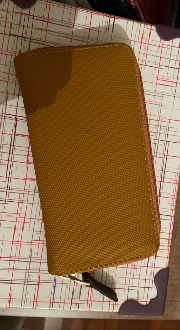 Koyu hardal sarısı Fermuarlı Kadın Portföy Cüzdan - Görsel 2