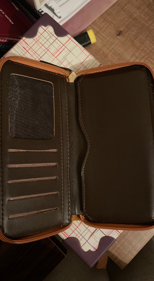 Koyu hardal sarısı Fermuarlı Kadın Portföy Cüzdan - Görsel 3