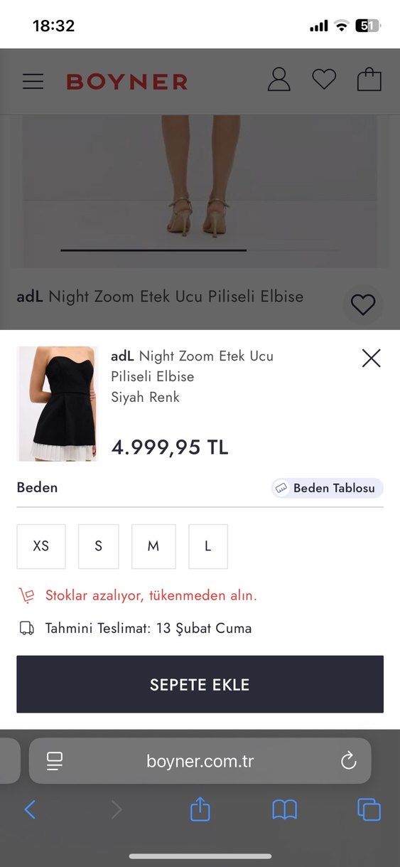 adL Siyah Straplez Piliseli Midi Elbise - Görsel 2