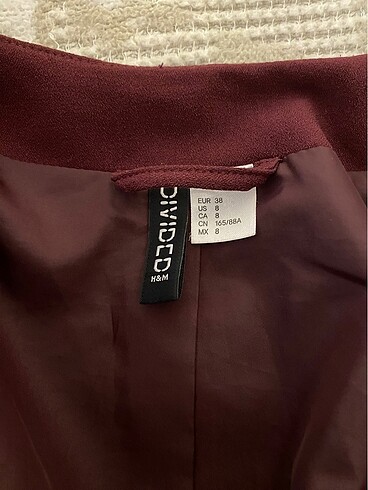 38 Beden bordo Renk Spor ceket