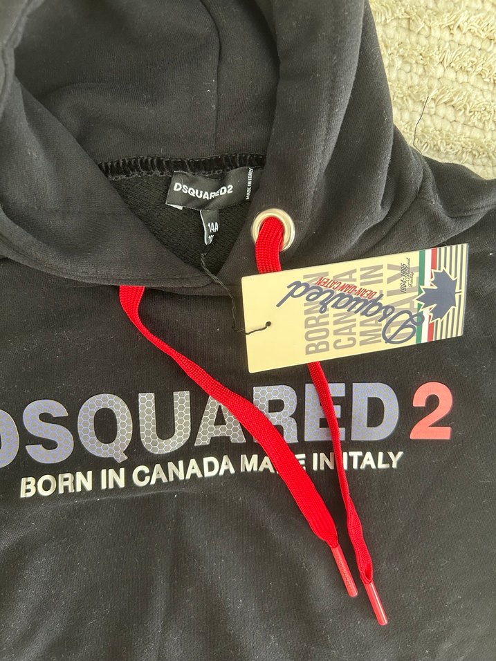 DSQUARED2 Unisex Kapüşonlu Siyah Sweatshirt - Görsel 2