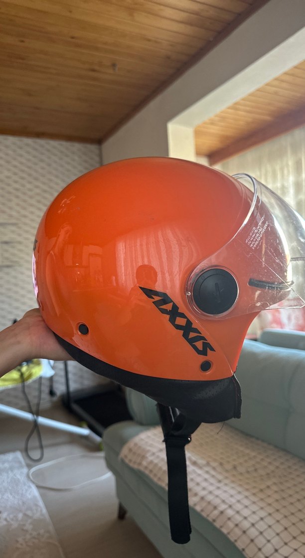 Turuncu Biker Motosiklet Kaskı Tokalı - Görsel 2