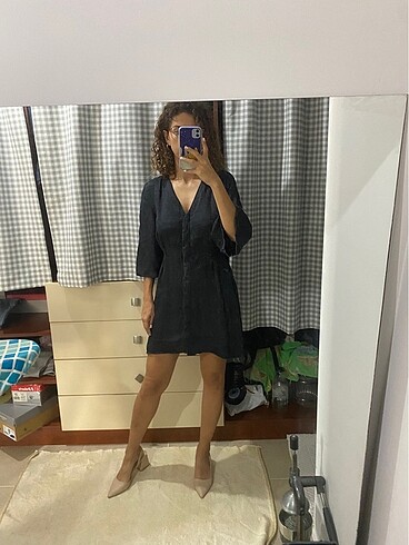 l Beden siyah Renk Zara elbise