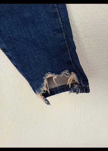 Kadın Lacivert Dar Kesim Midi Kot Pantolon - Görsel 2