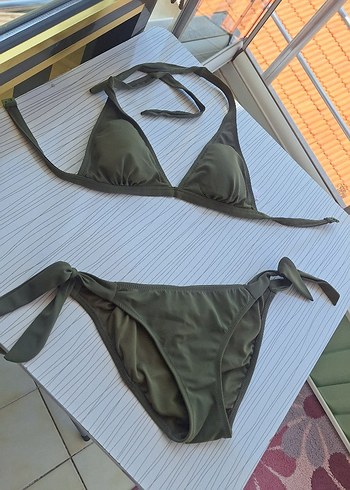 Koyu Haki Kadın İpli Bikini