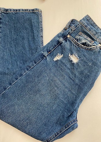 Kadın Mavi Kot Pantolon - Görsel 2