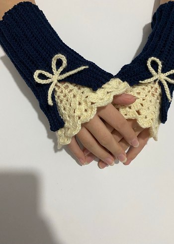 Vintage Örgü Kadın Eldiveni - Görsel 2