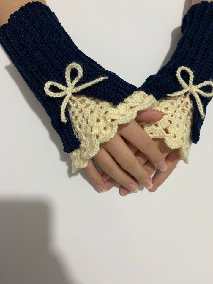 Vintage Örgü Kadın Eldiveni - Görsel 2