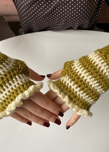 Bohem Tarzı Örgü Kadın Eldivenleri - Görsel 2