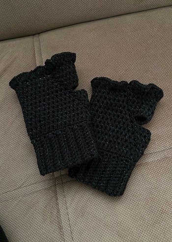 Siyah Örgü Kadın Eldiven - Görsel 6