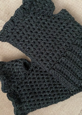 Siyah Örgü Kadın Eldiven - Görsel 4
