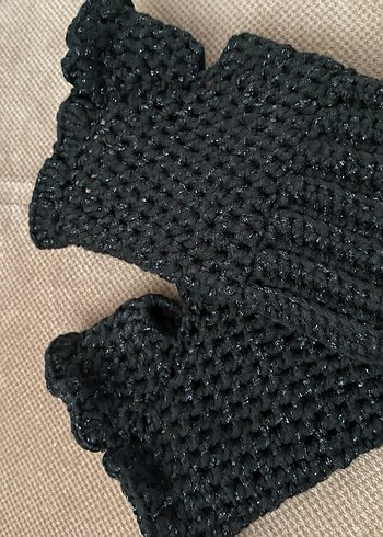 Siyah Örgü Kadın Eldiven - Görsel 5