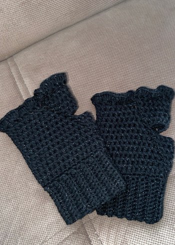 Siyah Örgü Kadın Eldiven - Görsel 7