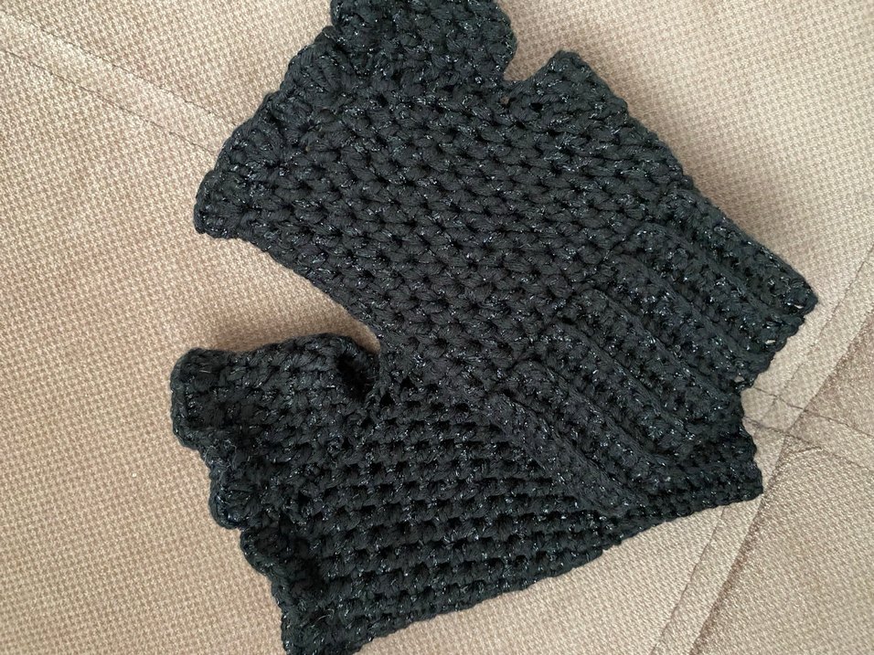 Siyah Örgü Kadın Eldiven - Görsel 4