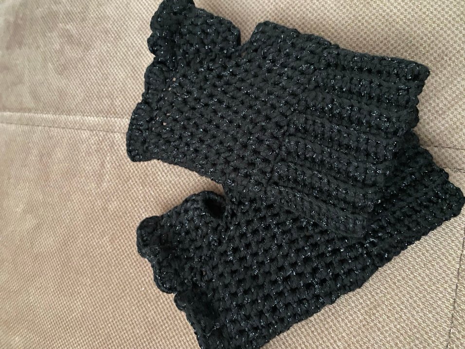 Siyah Örgü Kadın Eldiven - Görsel 5
