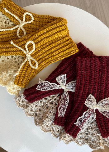 Dantel Detaylı Örgü Eldiven - Görsel 7