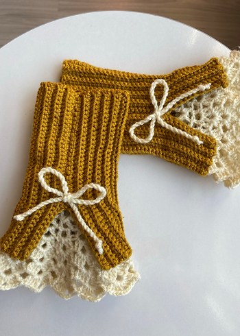 Dantel Detaylı Örgü Eldiven - Görsel 4