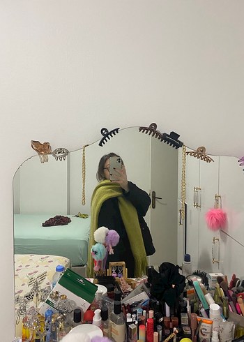 Kadın Simli Fıstık Yeşili Örgü Şal - Görsel 9