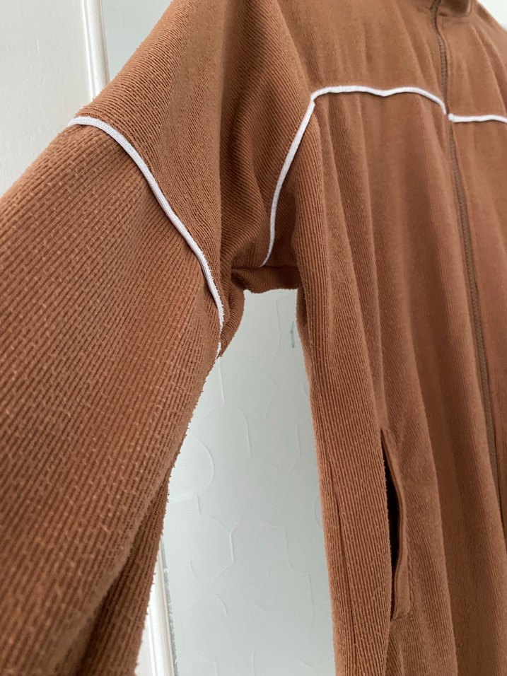 Rahat Kesim Kahverengi Fermuarlı Kadın Ceket - Görsel 2