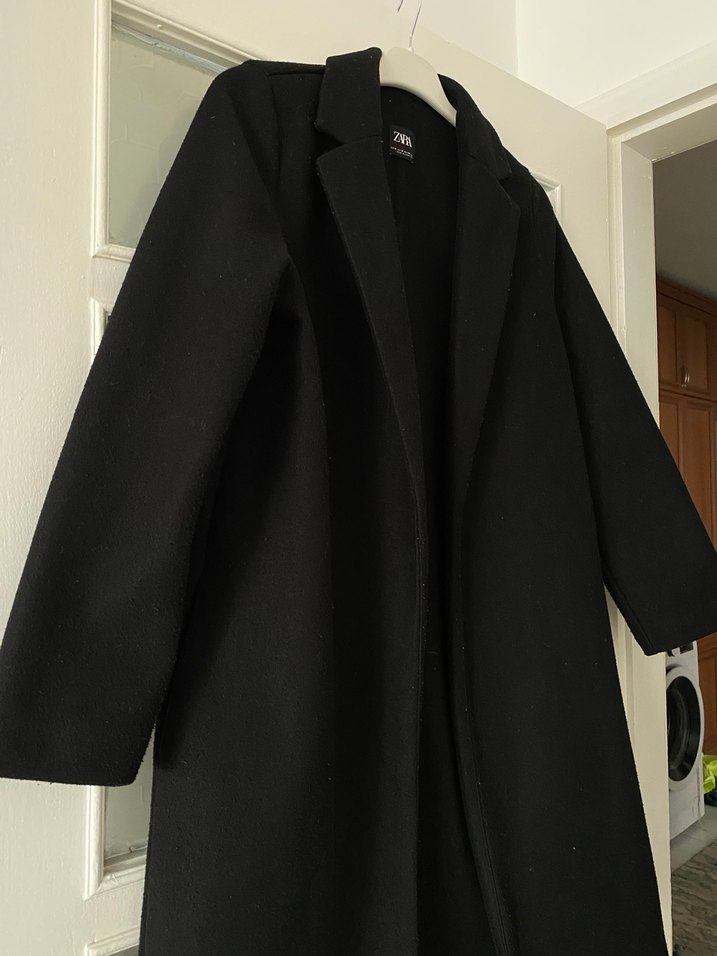 Zara Siyah Uzun Kaban - Görsel 4