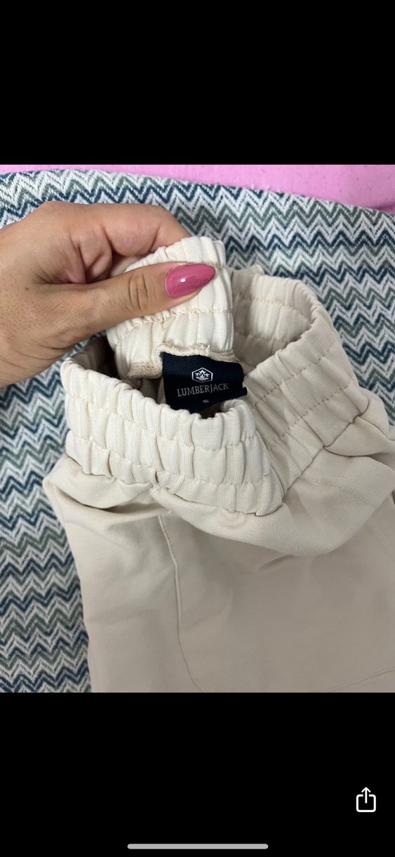 Kadın Beyaz Pamuklu Salaş Sweatpant - Görsel 2