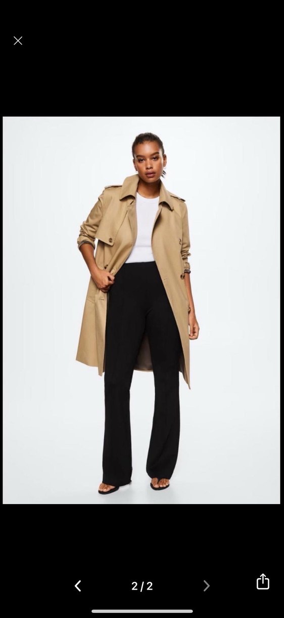 Mango Bej Kemerli Midi Trençkot - Görsel 2