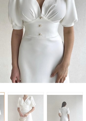 V Yaka Mini Beyaz söz nişan - Görsel 2