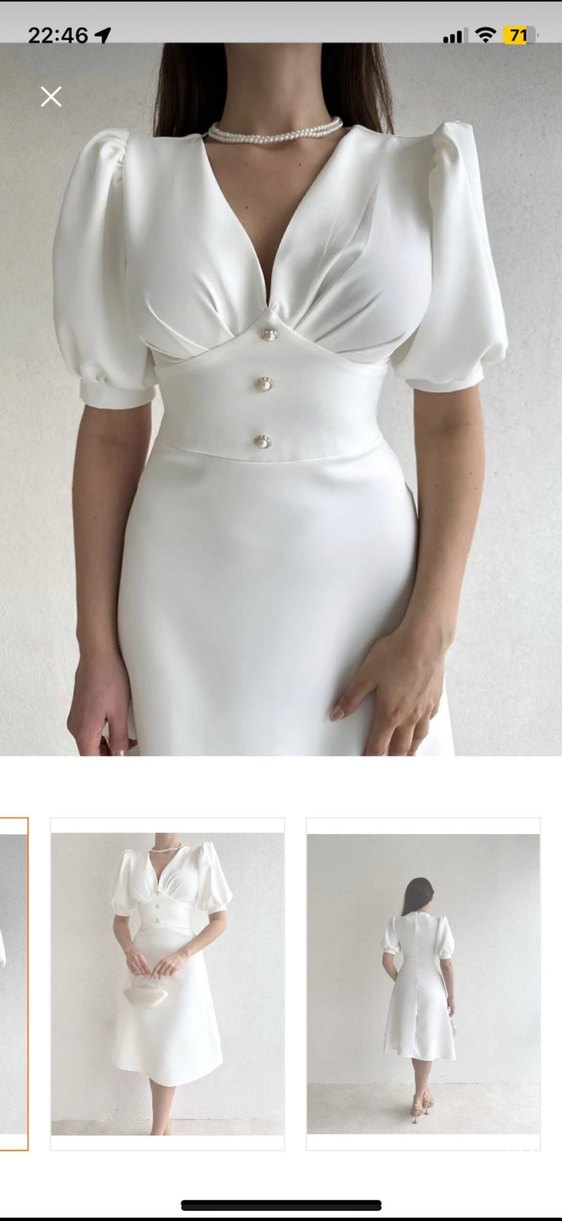 V Yaka Mini Beyaz söz nişan - Görsel 2