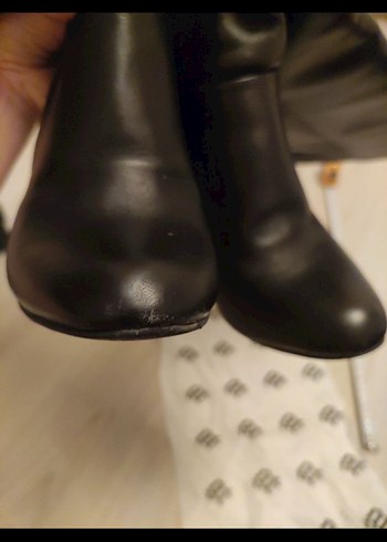 Siyah Deri Gotik Dizüstü Kadın Çizme - Görsel 6