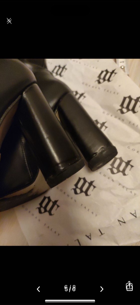 Siyah Deri Gotik Dizüstü Kadın Çizme - Görsel 5