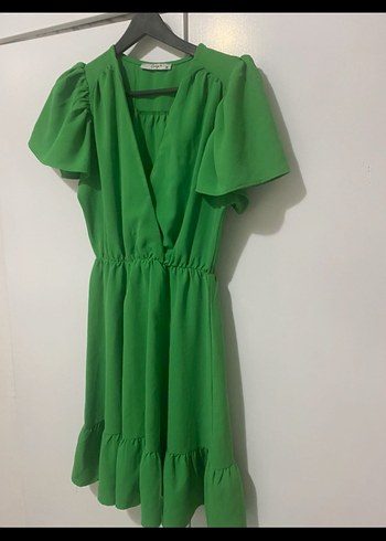 Yeşil Midi Elbise - Görsel 3