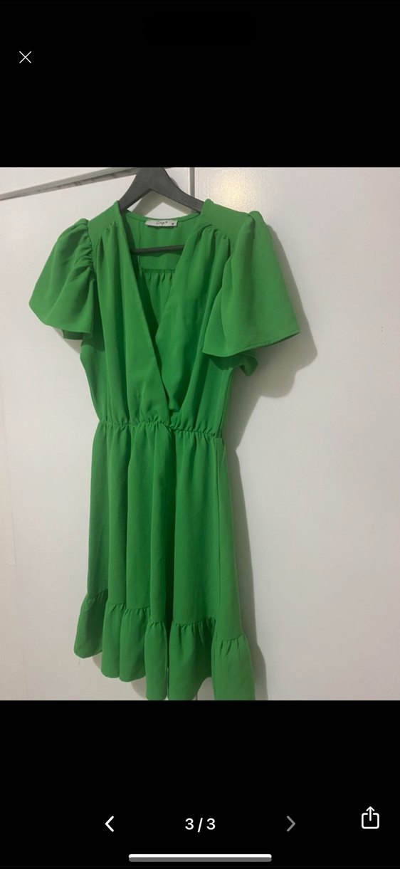 Yeşil Midi Elbise - Görsel 3