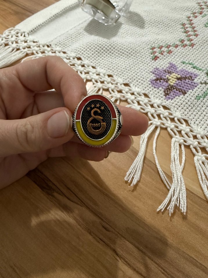 Galatasaray armalı erkek gümüş yüzük - Görsel 3