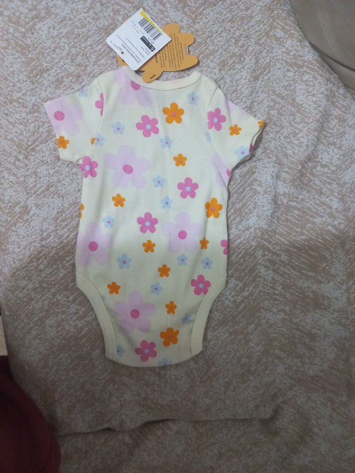 Çiçek Desenli Kısa Kollu Bebek Body - Görsel 2