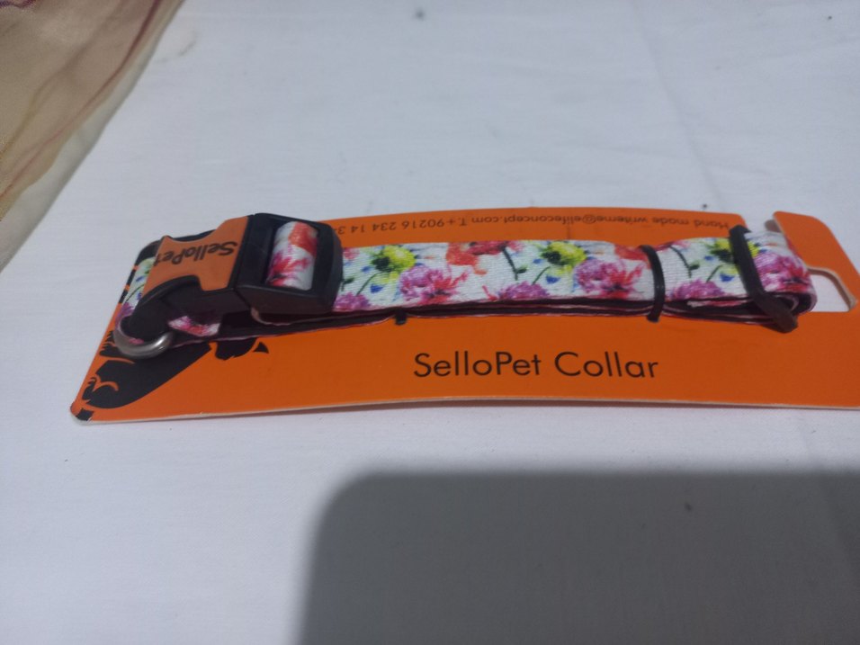 Çiçek Desenli Çok Renkli Kedi köpel Tasması - Görsel 2