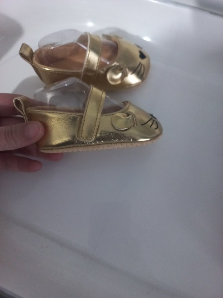 Kız Çocuk Altın Renkli Tokalı Babet - Görsel 3