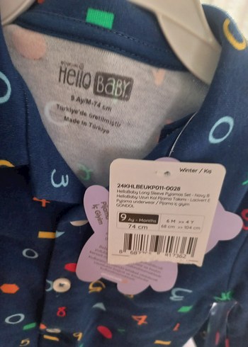 Renkli Baskılı Mavi Çocuk Pijama Takımı - Görsel 5