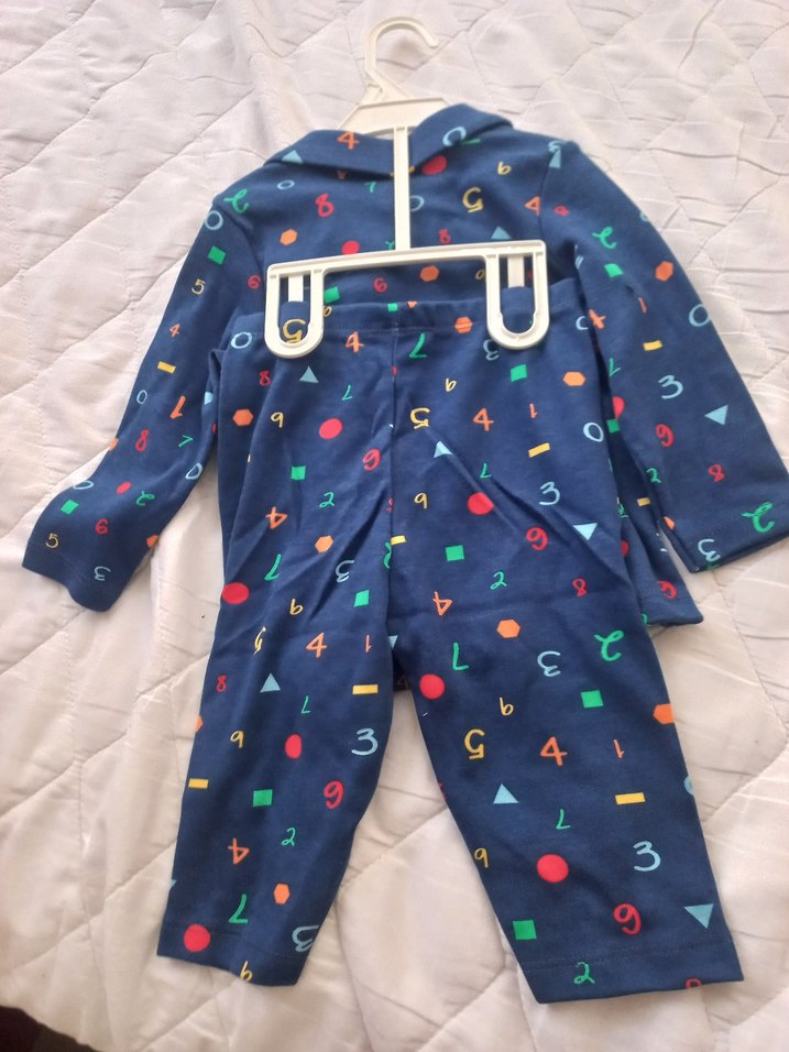 Renkli Baskılı Mavi Çocuk Pijama Takımı - Görsel 4