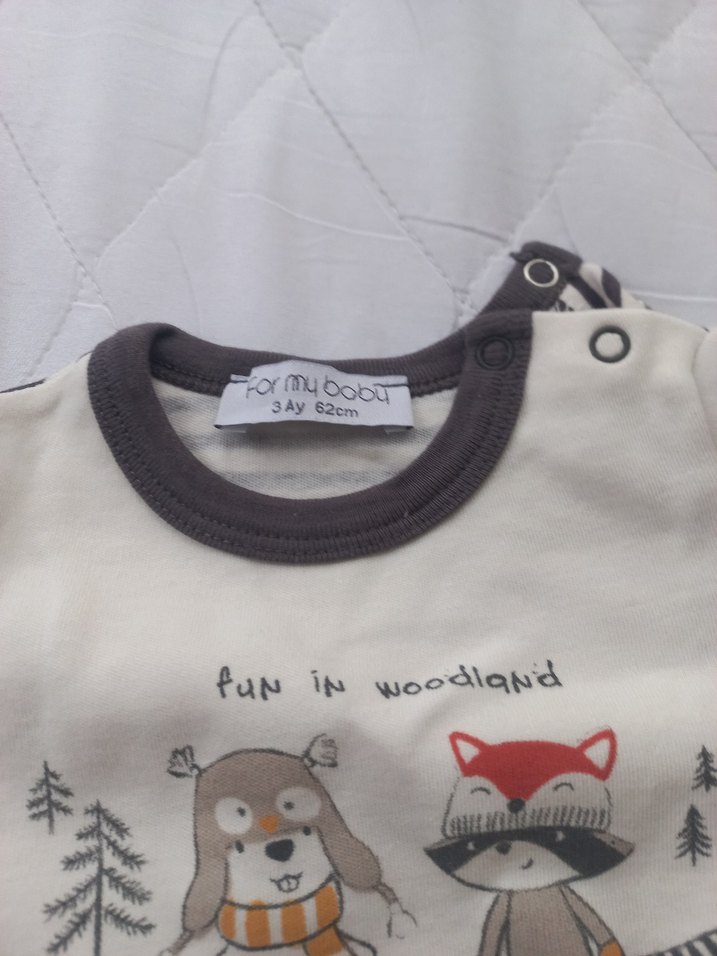 Uzun Kollu Gri Bebek Body 2 adet - Görsel 2