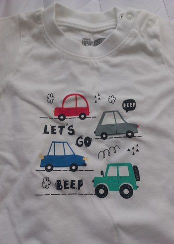 Baskılı Mavi Erkek Bebek Kısa Kollu Takım - Görsel 2