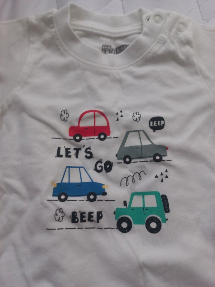 Baskılı Mavi Erkek Bebek Kısa Kollu Takım - Görsel 2